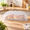 Transparent Cake Cover with Stainless Steel Handle Wipe-Spotless