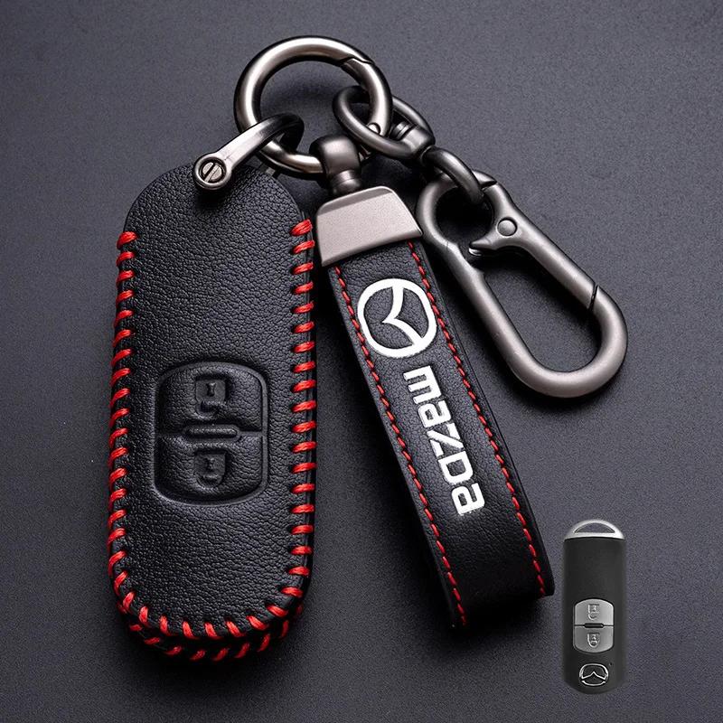 Leather Car Key Cover Case For Mazda 2 3 5 6 CX-3 CX-4 CX-5 CX-7 CX8 CX-9 CX30 CX-302019 2020 Atenza Axela MX5 b55
