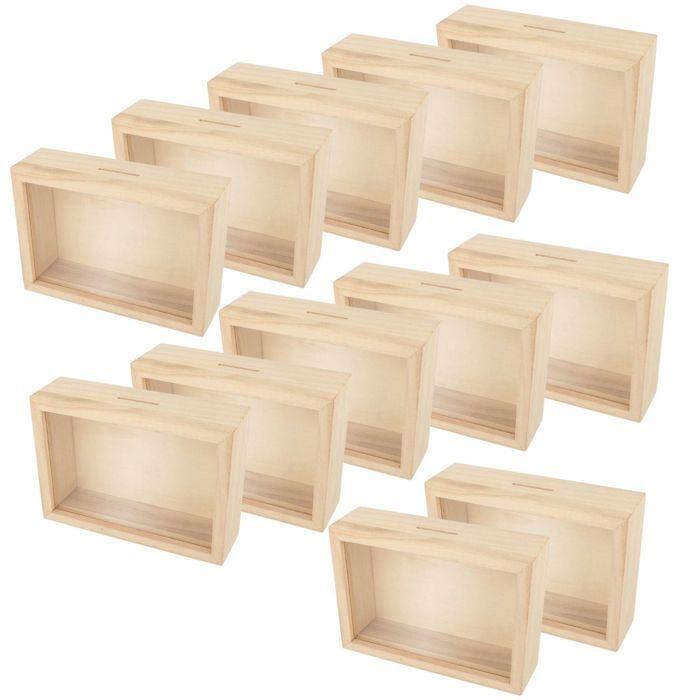 12 tirelires cadre en bois à customiser 12 x 17 cm