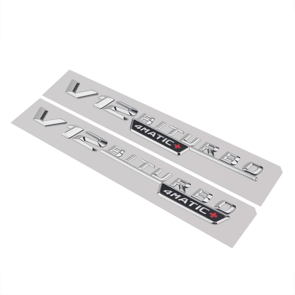 2 шт. V12 BITURBO 4MATIC логотип буквы наклейка на крыло для CESG Class SL ML W221 W205 W210 W211 W212 значок наклейка