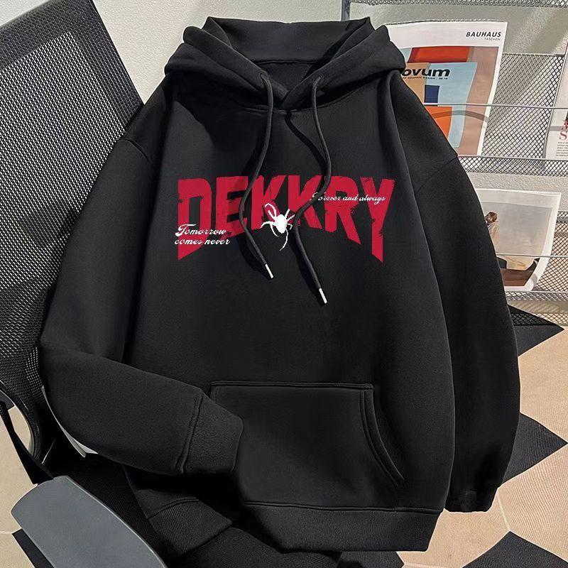 Мужская толстовка с капюшоном и принтом паука Y2k Осень-зима Ретро-толстовка Harajuku с длинными рукавами Свободная одежда