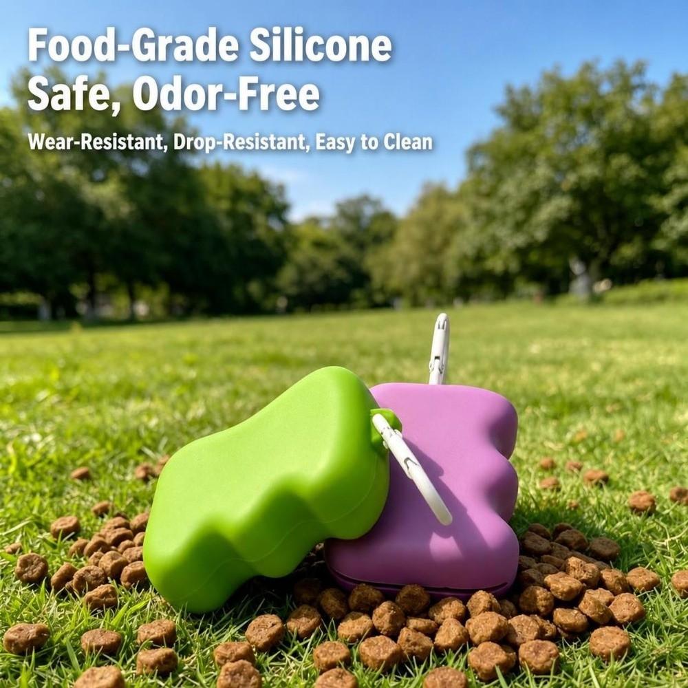 BPA Free Silicone Dog Treat Pouch Carabiner Included Pet Treat Holder Dog Walking Travel