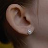Lewe Pearl Clear Round Setting Earring
