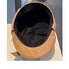 Women S Solid Color Suede Octagonal Hat With Bow For Autumn Winter