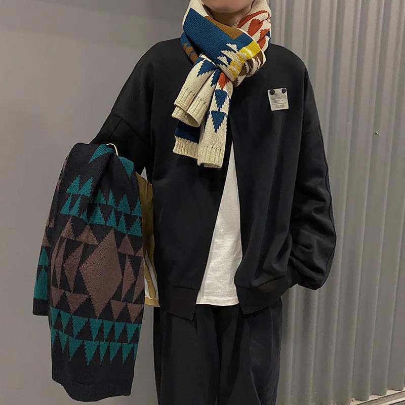 Модные зимние мужские креативные повседневные шаль, шарф-глушитель, шарфы разных цветов, теплые аксессуары