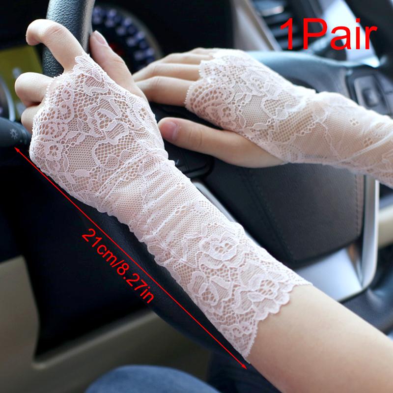 1 пара солнцезащитных рукавов для танцев, коротких защитных запястий, летних, закрывающих шрамы, модных перчаток для вождения, открытых пальцев