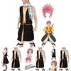 Высококачественный косплей Нацу Драгнила из Fairy Tail. Полный комплект: топ и юбка для Хэллоуина