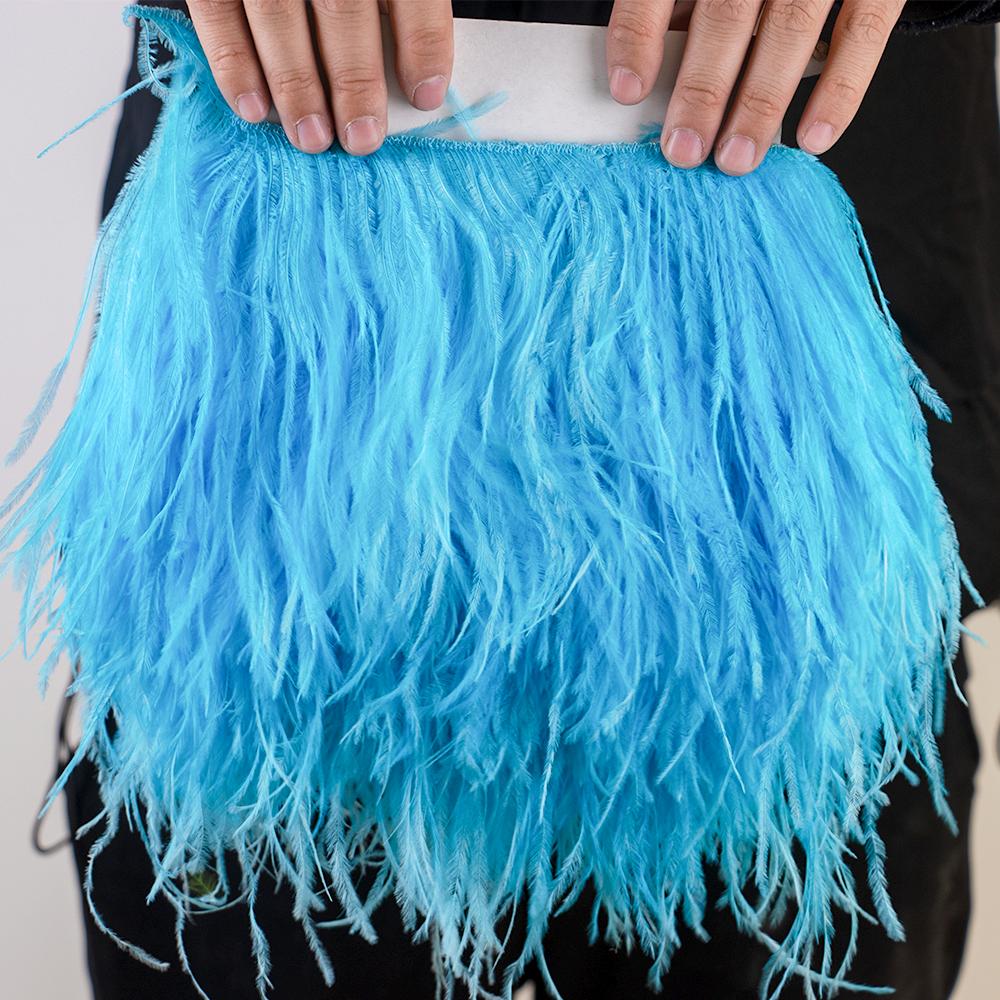 Перья1Метр Высококачественная отделка из страусиных перьев 10-15/15-18/18-22см Перья Бахрома Лента для Домашней Вечеринки Платья Шитья Свадебного Декора