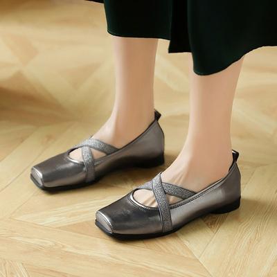 Женская обувь 2024 года с плоским круглым носком, элегантная однотонная универсальная повседневная спортивная обувь, новые летние туфли в стиле ретро Мэри Джейн