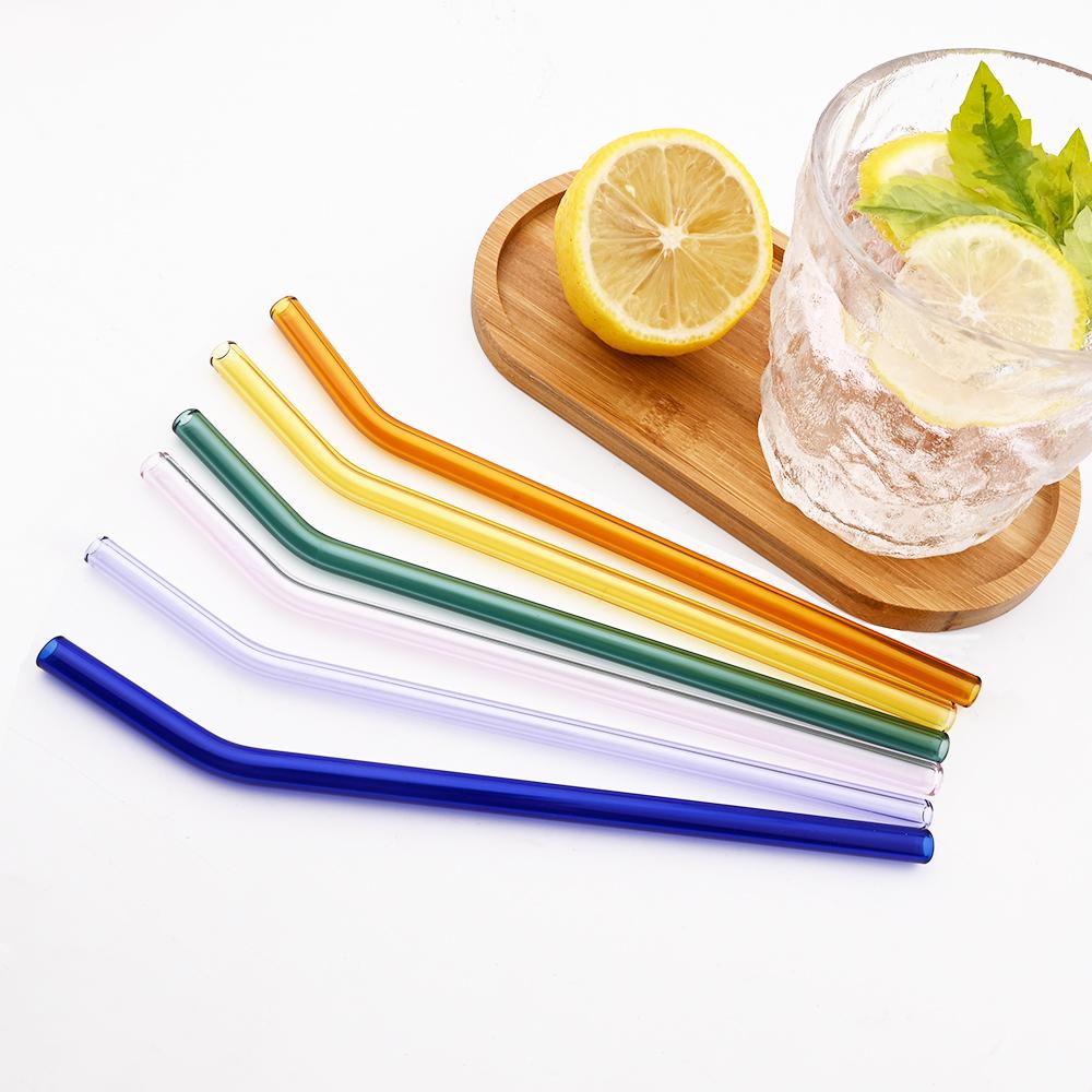 4/8 шт. набор соломинок из боросиликатного стекла, многоцветные многоразовые стеклянные экологически чистые соломинки для коктейлей, смузи