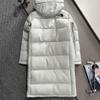 Унисекс длинная толстая пуховая куртка North Face: Зимнее пальто выше колена, водонепроницаемое, с капюшоном