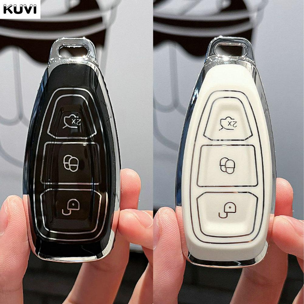 Модный чехол-брелок из ТПУ для умного ключа автомобиля, корпус, подходит для Ford Focus 3 4 Mondeo Mk3 Mk4 Fiesta Ecosport Kuga St C-Max B-Max, защитный чехол для пульта