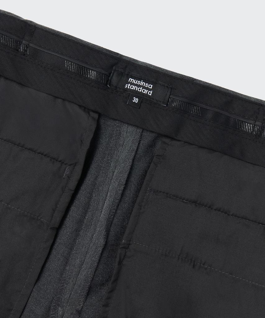 MUSINSA STANDARD Relaxed Tapered Hidden Banding Crop Slacks [Medium Gray]