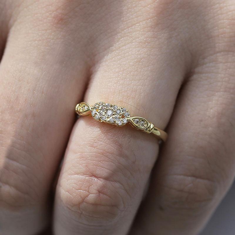 Новинка, комплект колец из 2 предметов блестящего желтого золота для женщин, стильное кольцо на палец для коктейльной вечеринки, новогодний подарок для жены