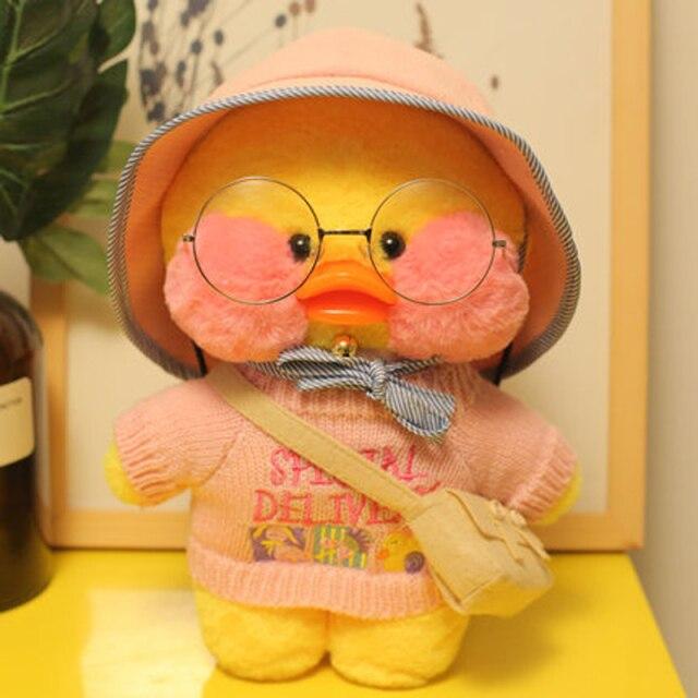 30cm Cute Plushie Lalafanfan Yellow Duck Stuffed Animals Soft Plush Toys For Girls Kids Kawaii Doll Birthday Christmas Gift
