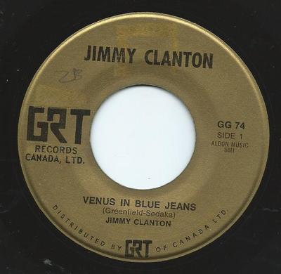 7-дюймовая пластинка JIMMY CLANTON - Venus In Blue Jeans / Highway Bound GG74 GRT 1962 Канада Рок Б/у