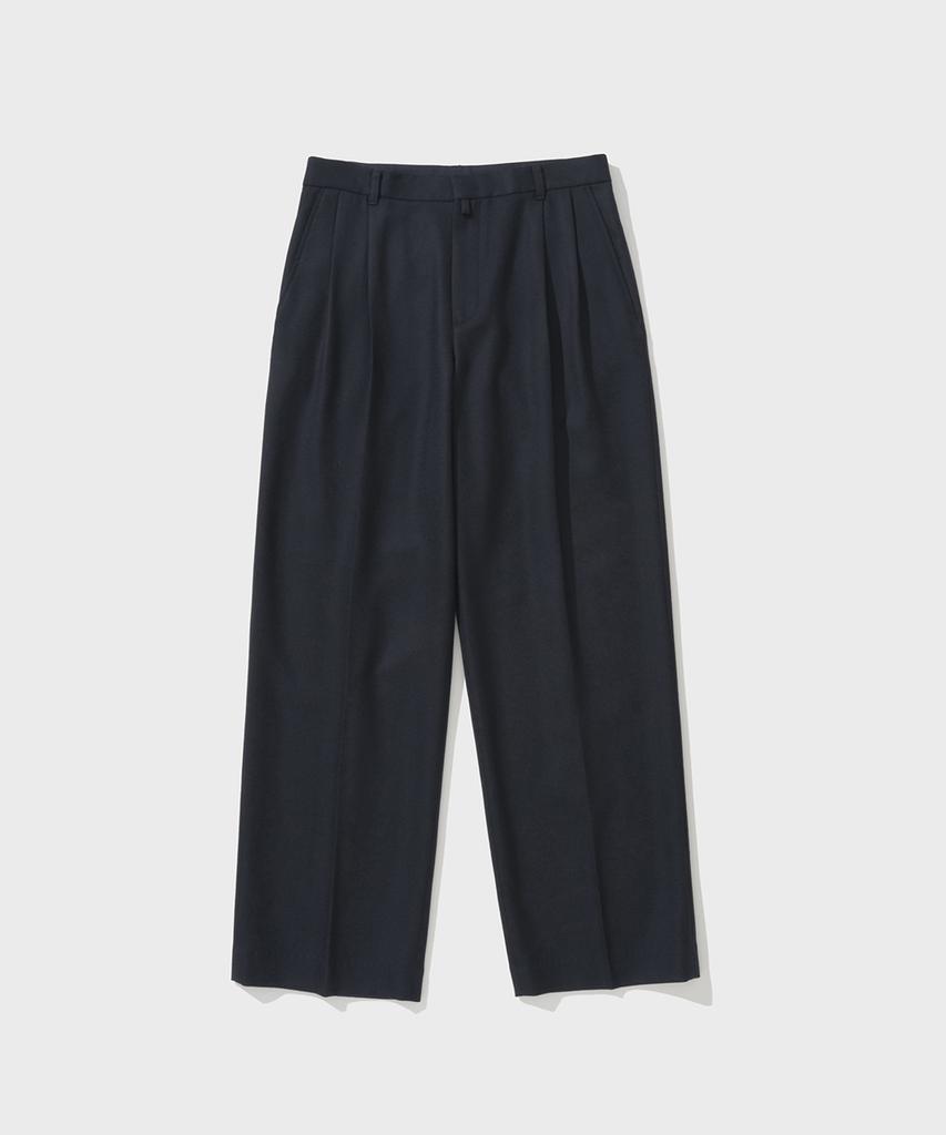 SHIRTER Two Pleats Wool Pants (Navy)