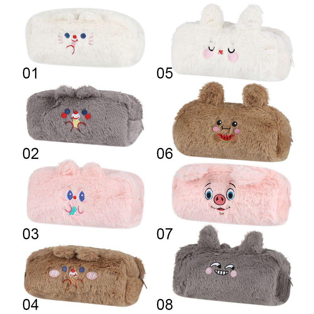 Fashion Girl Student Large Capacity School Supplies Cute Pencil Case Plush Stationery Bag