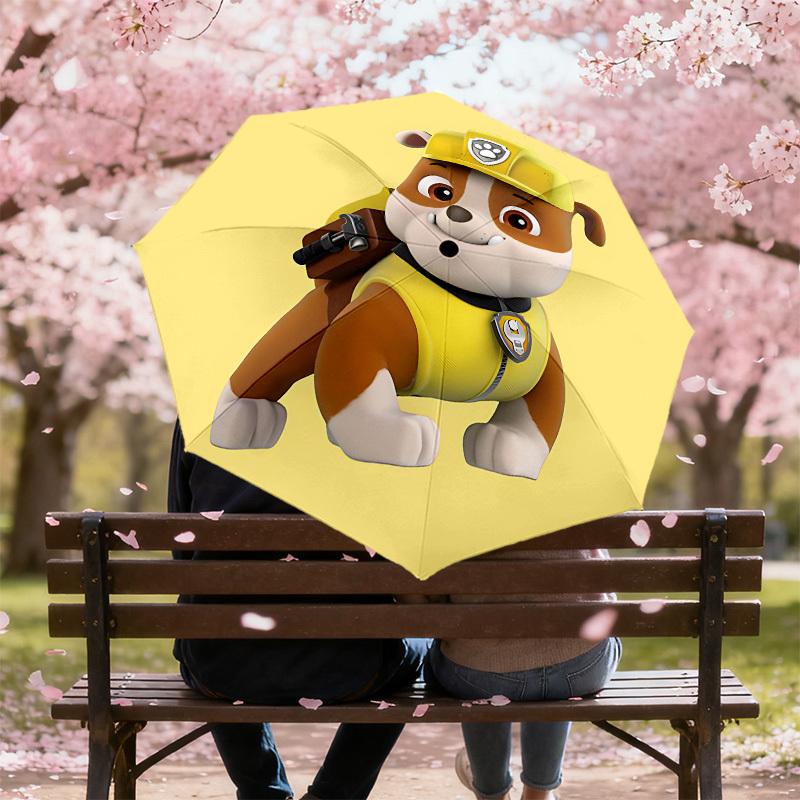 1PC paw patrol rubble Umbrella-8-Rib Reinforced, Automatic Open, Lightweight & Durable, Cute Fashion Accessory for Outdoor, Beach or Casual Use, Beach