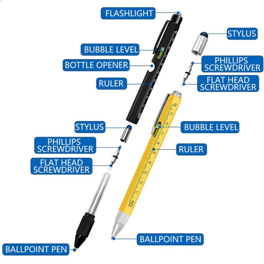 Ruler Multi-Function Pen 8 in 1 Ballpoint Pen Gadget New Multitool Pen