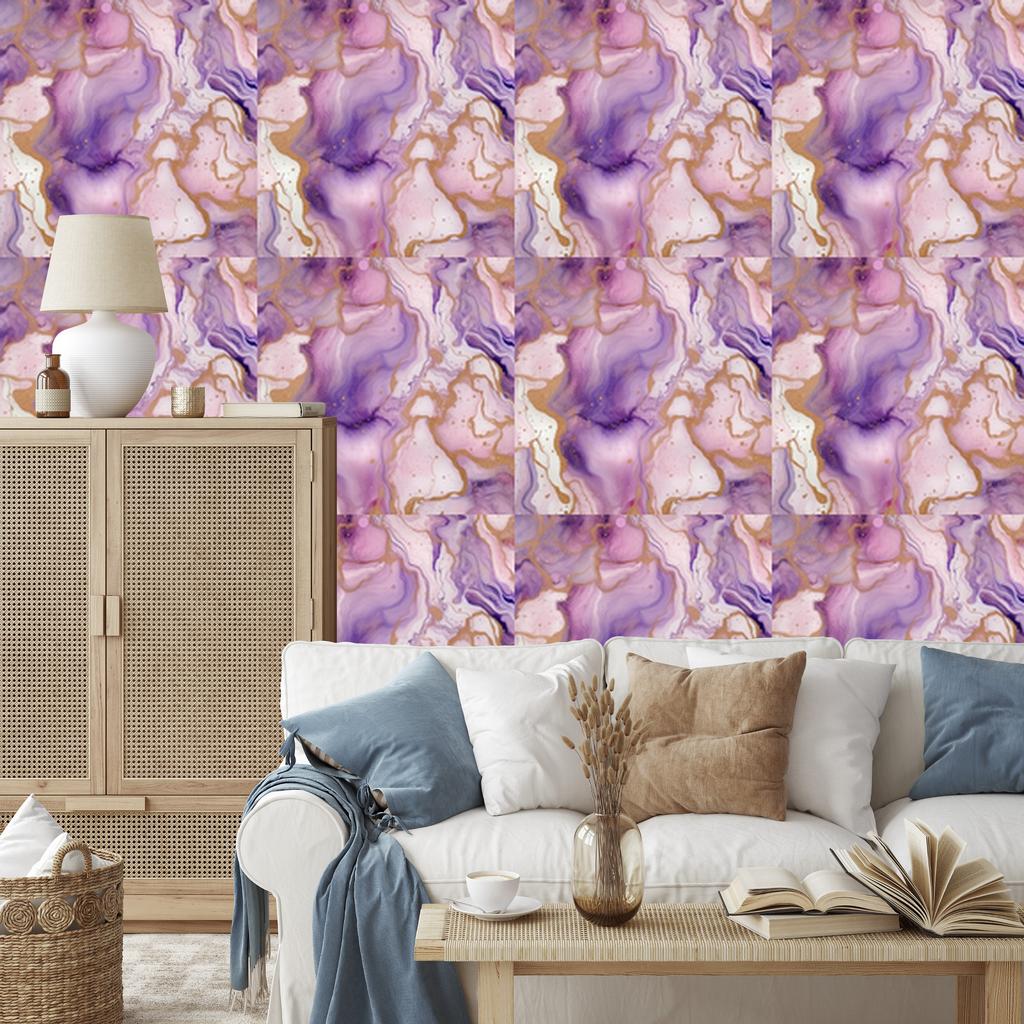 Ink wallpaper violet, purple and powder pink 50x1000