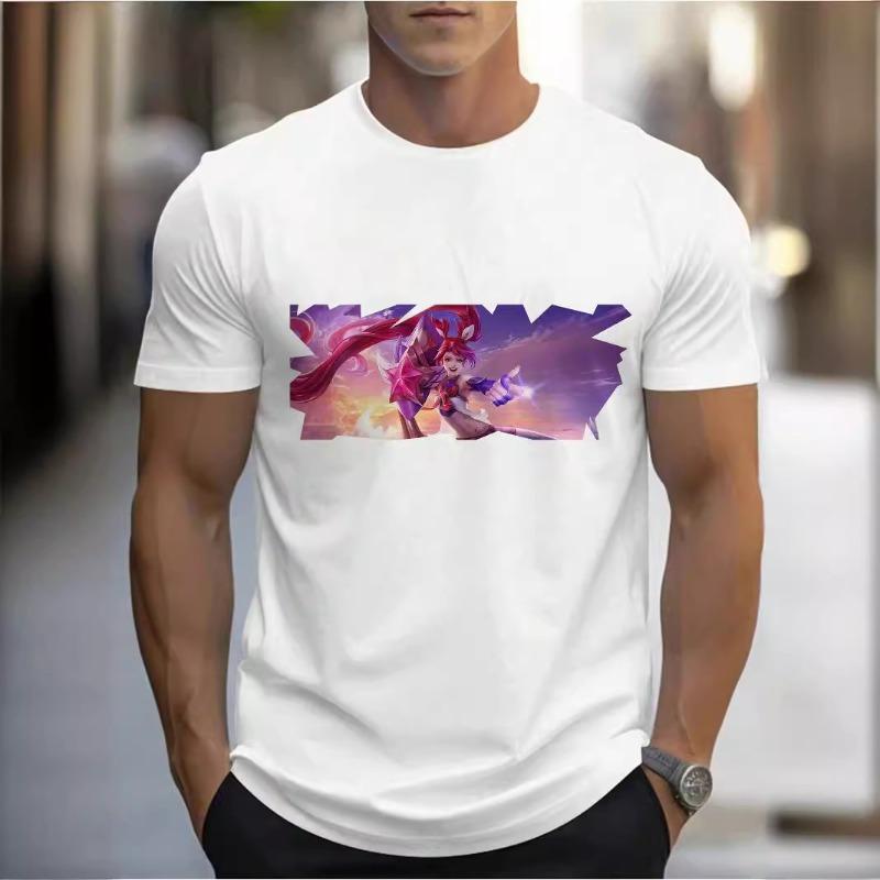 LOL Esports 3D Printed Summer Breathable Men's Casual Loose Round Neck Short Sleeve Top Thirts Men's