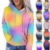 Women's Fashion Casual Long Sleeve Gradient Print Hooded Sweatshirt