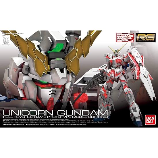 BANDAI SPIRITS RG Mobile Suit Gundam UC Unicorn Gundam 1/144 Scale Color-Coded Plastic Model