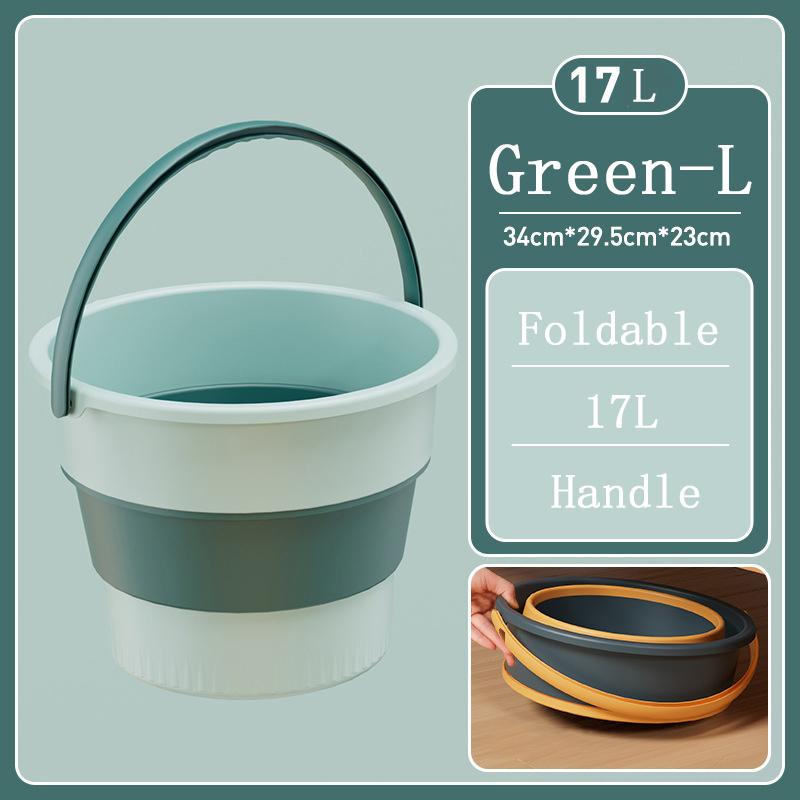 Easy Hold Foldable Bucket Basin 51017L Silicone Bucket Camping Laundry Basket Car Top Wash Fishing Bathroom Tool Home Supplies