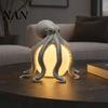 Unique Dorm Room Lighting 3D Printed Octopus Ocean Table Lamp, Artistic Tentacle Sculpture Decor, Warm Glow Thoughtful Lover Gift Coastal Nautical