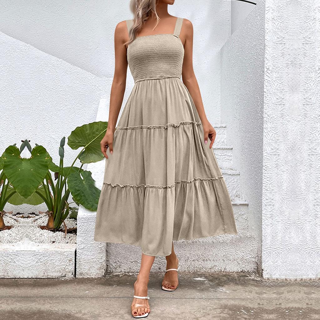 Женские модные свободные плиссированные пэчворк без рукавов однотонные повседневные платья