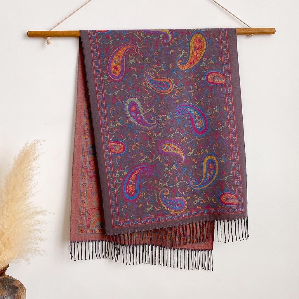 Imitation Cashmere Scarf, Air-conditioned Room Warm, Cashew Texture Fashion Shawl, Thickened Warm Scarf In Autumn and Winter