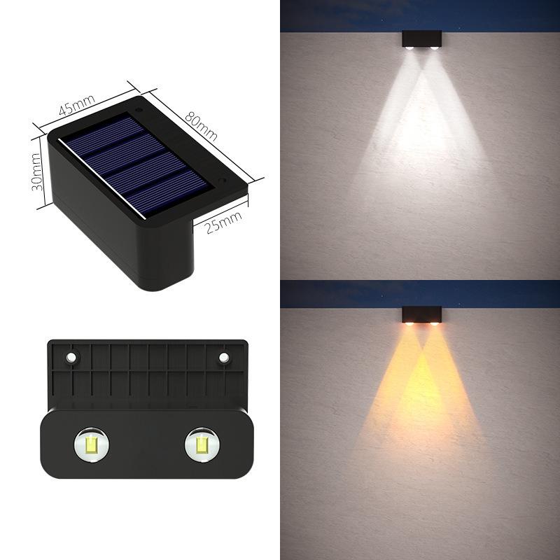 10/8/6/4LED Solar Wall Lamp Outdoor Waterproof Up and Down Luminous Lighting for Garden Fence Decoration Sunlight Light