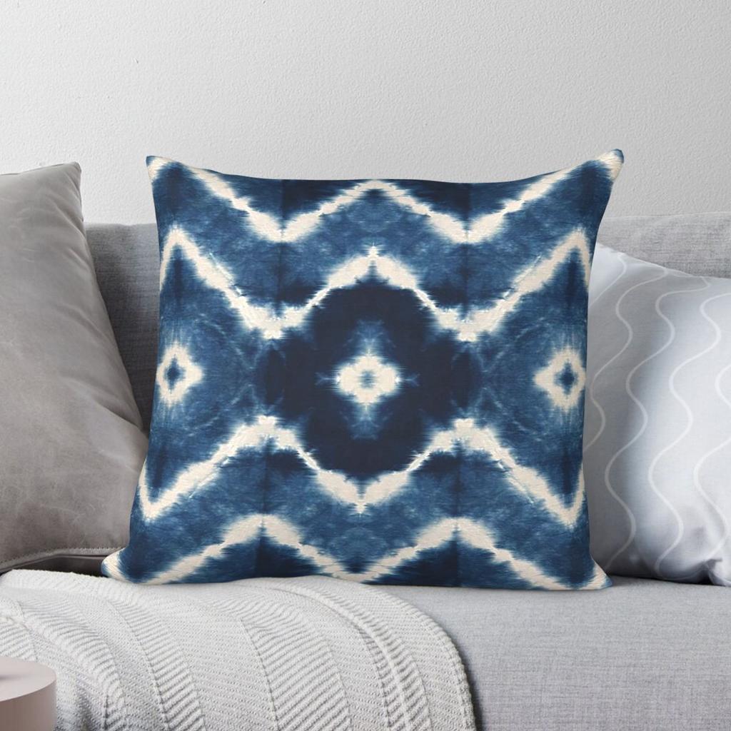 Shibori Indigo Hippie Mandala Square Pillowcase Polyester Linen Velvet Creative Decor Throw Pillow Case Room Cushion Cover