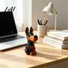 Modern Desk Ornament Doberman Wooden Ornament Hand Carved Creative Sculpture Cute Artistic Shelf Accent Dog Figurine for Home And Entryway Handmade