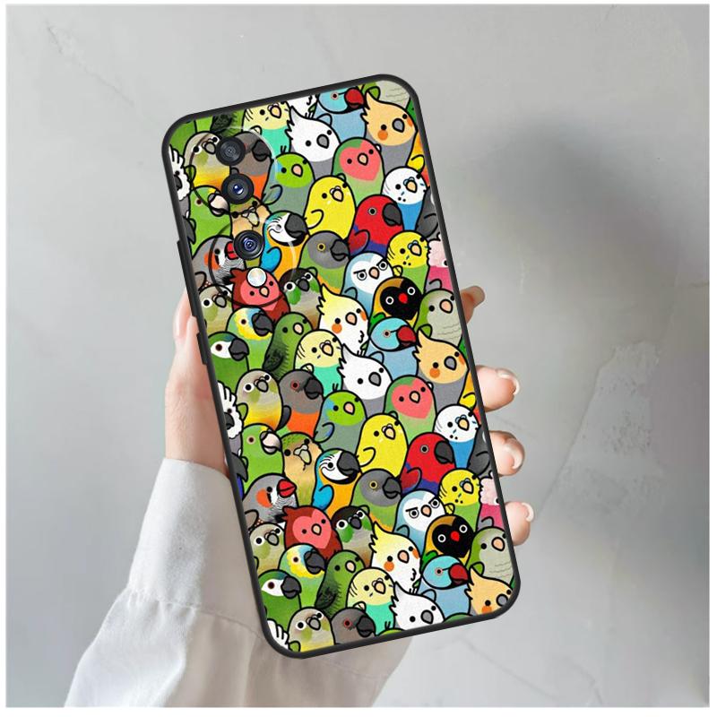 Cartoon Cockatiel Collage For Honor Magic 5 6 7 8 Pro Case For Honor 200 400 Lite 50 70 90 X8c X8b X9a X9b X9c X9d Win