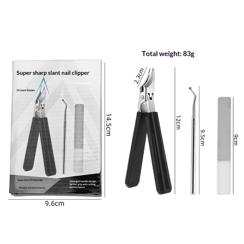 Wide Jaw Nail Clipper 15mm Opening Kit for Ingrown Edge Anti Splash Stainless Steel Trim Tool for Home Pedicure Salon