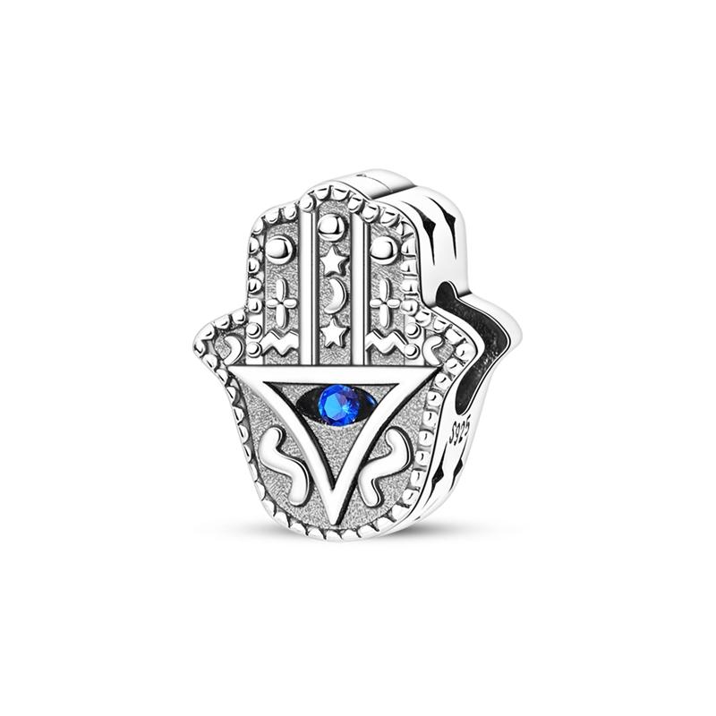 Подвеска-шарм в форме сердца с узором звезды и луны, подходит для браслетов, браслетов-манжет, ожерелий, женские роскошные DIY изящные подвески-бусины, ювелирные подарки