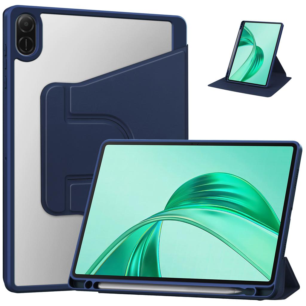 For Honor Pad X8a Case 360 Degree Rotary Stand PU Leather+Acrylic Tablet Cover (Without Keyboard)