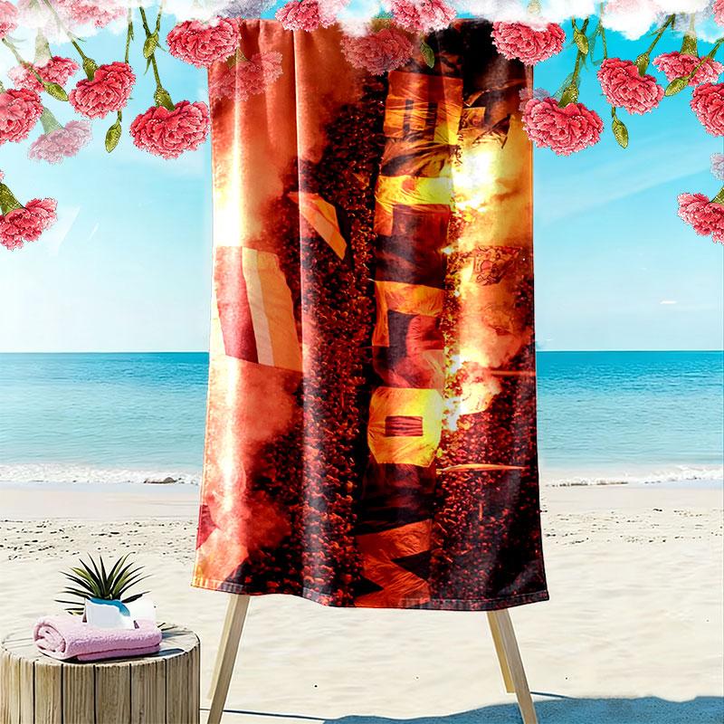 SGD FC Print Beach Towel, Large Soft Quick Dry Towel for Beach Camping Swimming