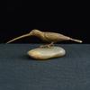 Solid Copper Long Mouth Bird Small Statue Ornaments Classical Vintage Brass Animal Woodpecker Figurines Home Desk Decorations
