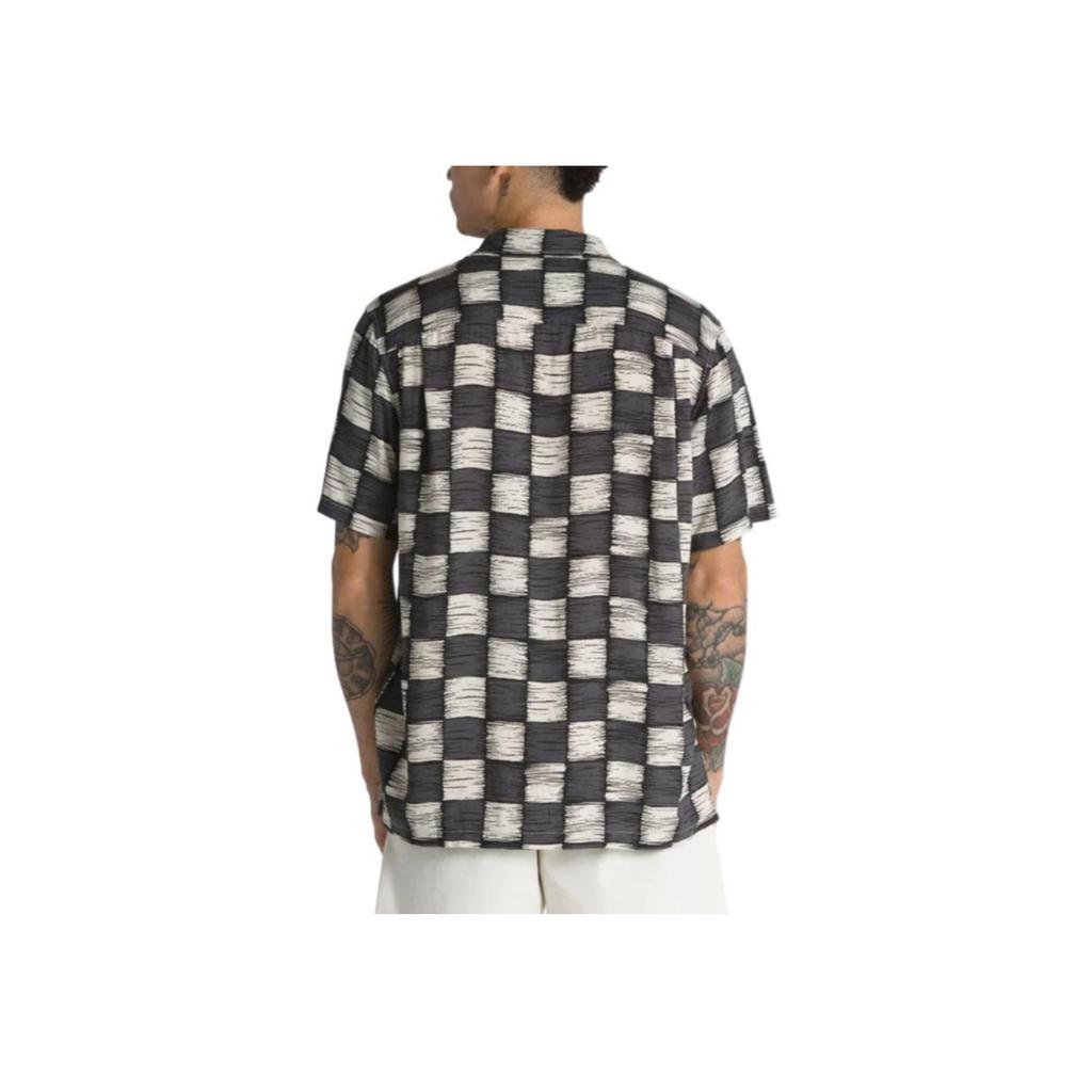 Vans Рубашка Moore Plaid Button-down Classic с коротким рукавом Мужские рубашки черного цвета VN0008JGBWA