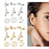 12 шт. Серьги-кольца для пирсинга Daith Helix из нержавеющей стали 316L, блестящие цирконы, украшения для пирсинга хряща, гипоаллергенные