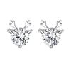 925 Silver Dainty Deer Head Stud Earrings for Women - Korean Style, Elegant, Mini Size, Christmas Theme