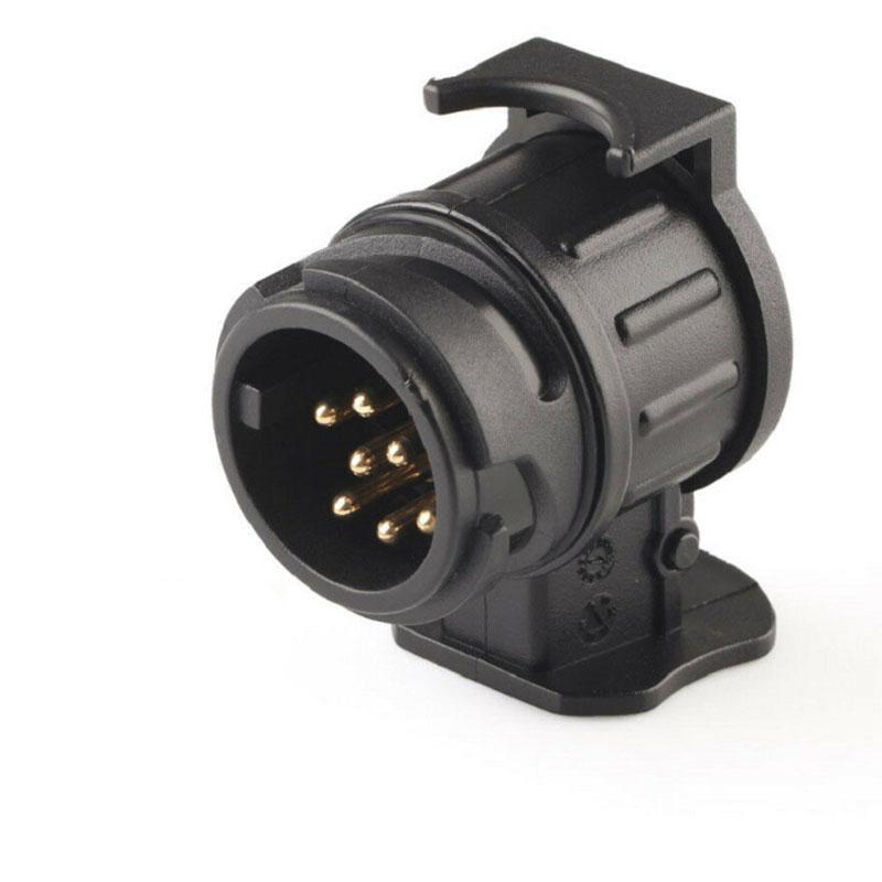 7 To 13 Pin Plastic Trailer Socket Car Accessories Caravans 13 Pole Tow Bar Towing Socket Plug 12V Electrical Connector Adapter