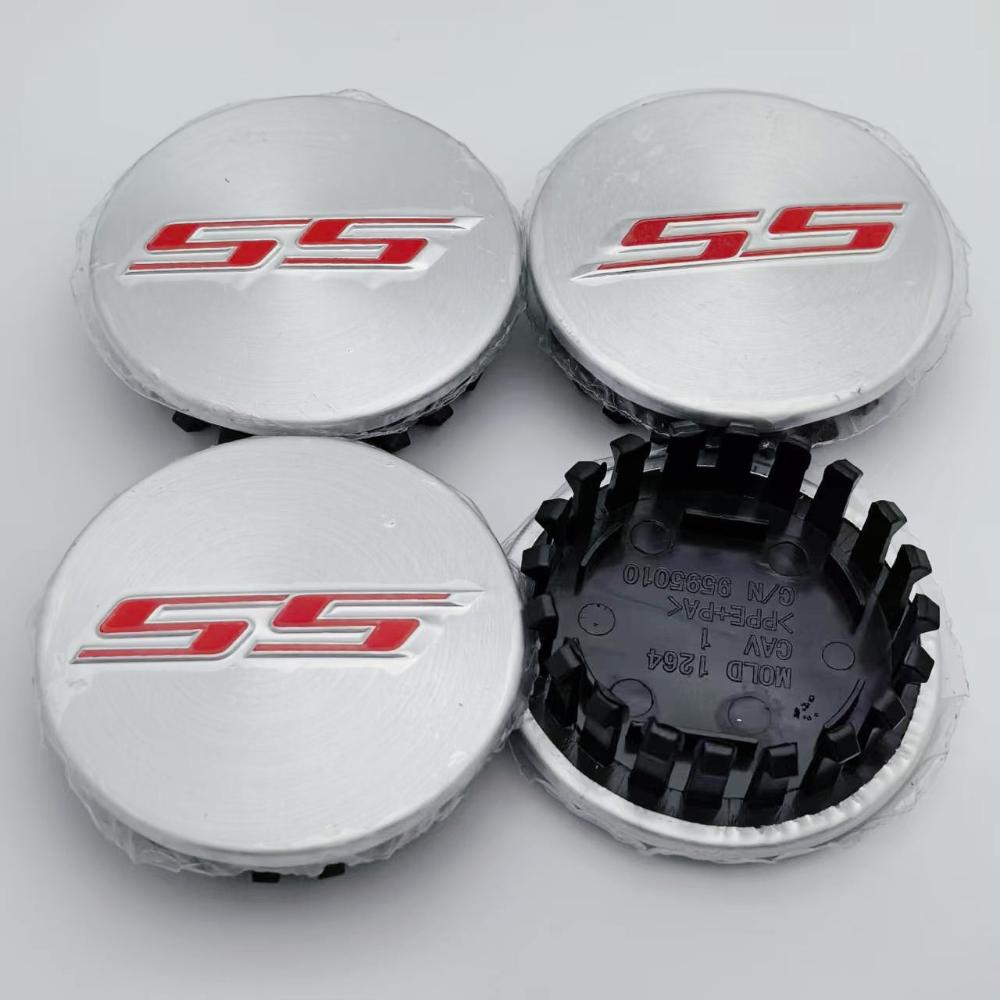 4pcs 65mm SS Logo Emblem Car Wheel Center Caps Wheels Hub Rim Hubcaps Cover Replace Styling Accessories for Chevrolet SS Camaro