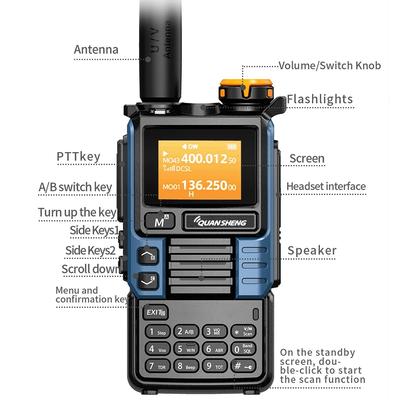 Quansheng UV-K6 Модернизация UV-K5 (99) Переговорное устройство 5 Вт, радиостанция воздушного диапазона, тип C, зарядка, UHF, VHF, DTMF, FM, скремблер, NOAA, беспроводная частота