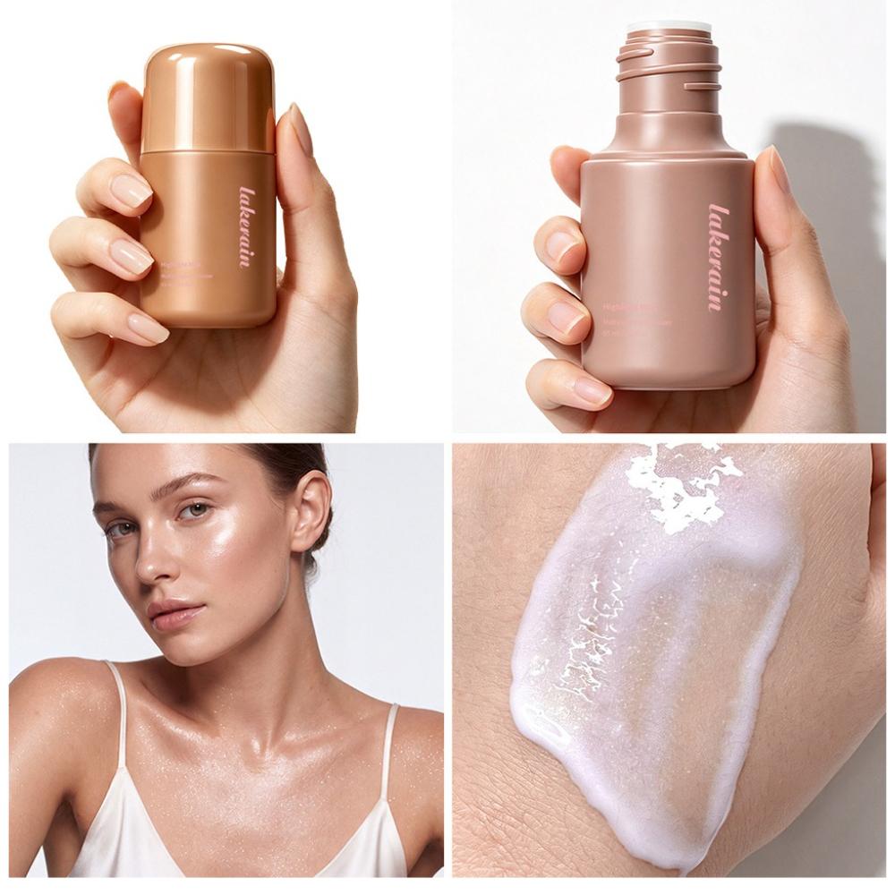 4pcs Highlight Milk Multipurpose Luminizer Liquid Highlighter, Pearly Glow Illuminator for Face & Body, Hydrating Shimmer Makeup for All Skin Tone