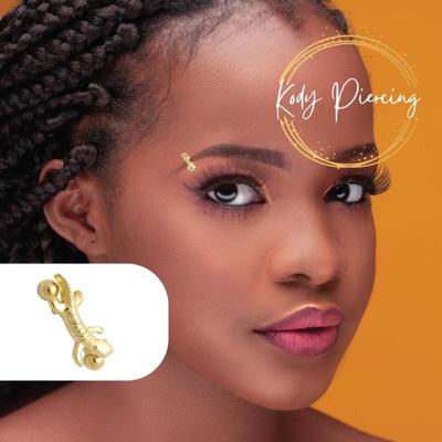 KODY ПИРСИНГ Пирсинг брови Саламандра с позолотой 18 карат и серебро 925 пробы - качественный пирсинг