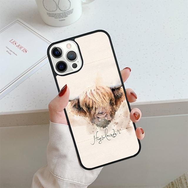 Highland Cows Phone Case For iPhone 17 Air 14 15 16 13 12 Cover For Apple 14 15 16 Pro Max 6S Plus Coque